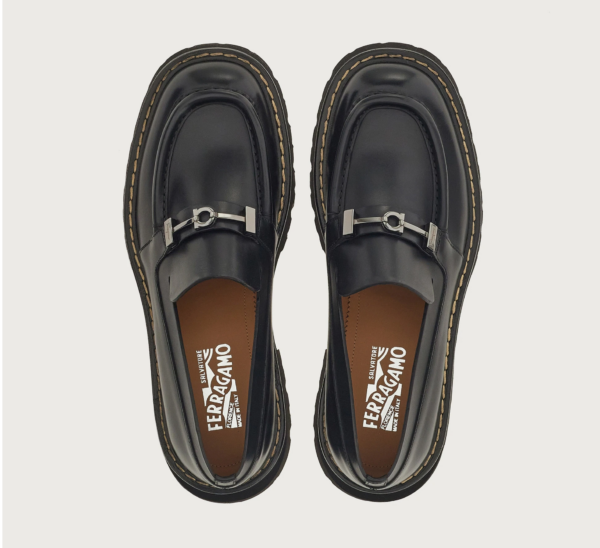 Giày Salvatore Ferragamo Moccasin Gancini 'Black' 020956-756609 - Ảnh 3