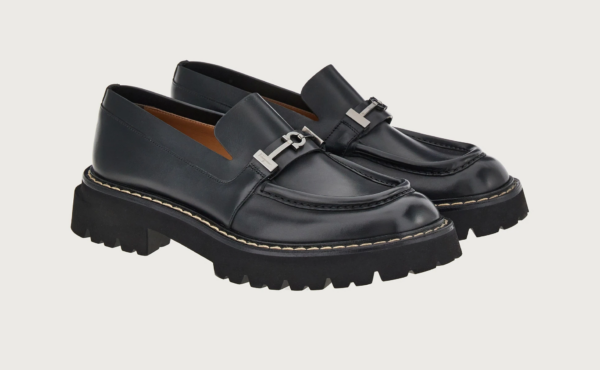 Giày Salvatore Ferragamo Moccasin Gancini 'Black' 020956-756609 - Ảnh 2