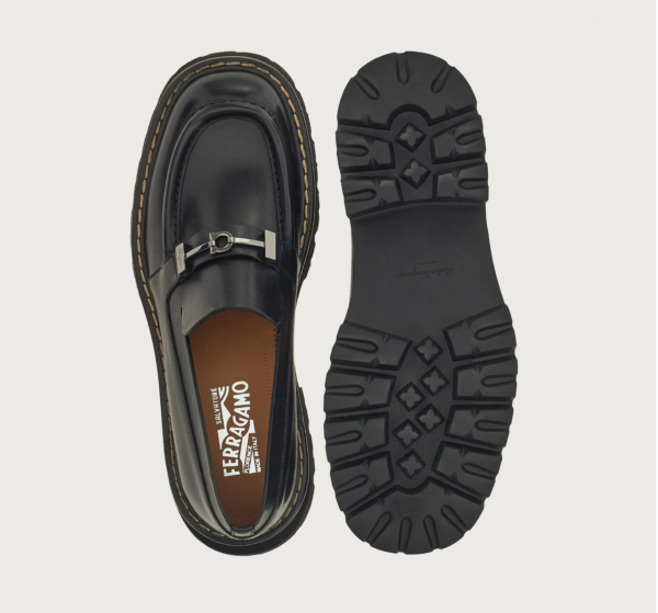Giày Salvatore Ferragamo Moccasin Gancini 'Black' 020956-756609 - Ảnh 5