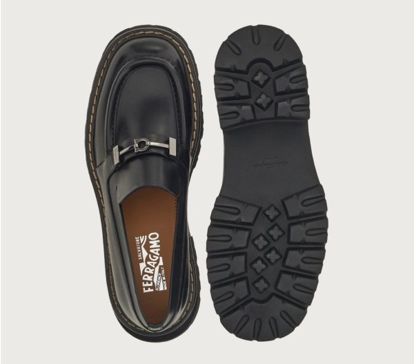 Giày Salvatore Ferragamo Moccasin Gancini 'Black' 020956-756609 - Ảnh 5