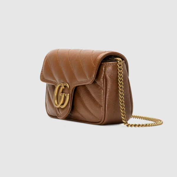 Túi Gucci GG Marmont Matelassé Super Mini Brown Leather 476433-0OLFT-2535 - Ảnh 4
