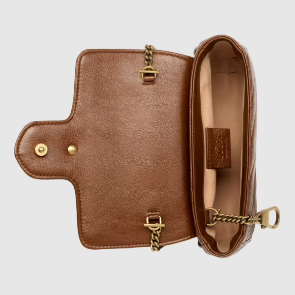 Túi Gucci GG Marmont Matelassé Super Mini Brown Leather 476433-0OLFT-2535 - Ảnh 2