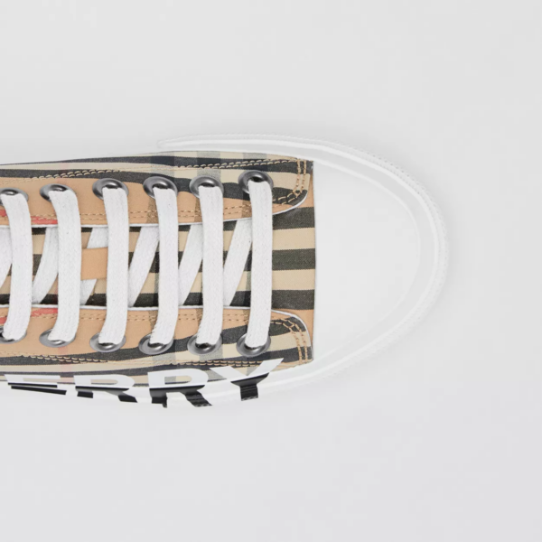 Giày Burberry Logo Print Vintage Sneakers Beige 80243011 - Ảnh 3