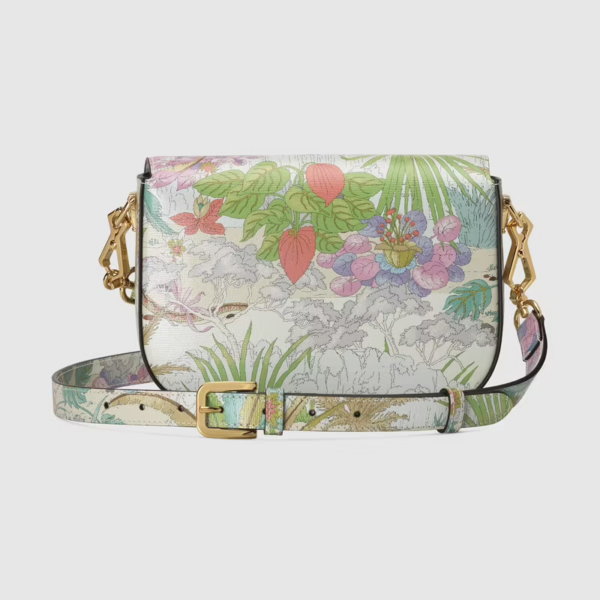 Túi Gucci Tiger Horsebit 1955 Mini Gold Toned Hardware ‎677266-UTIBC-9177 - Ảnh 4