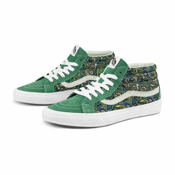 Giày Vans Sk8-mid Reissue Paisley 'Green White' VN0A391F6TM - Ảnh 3