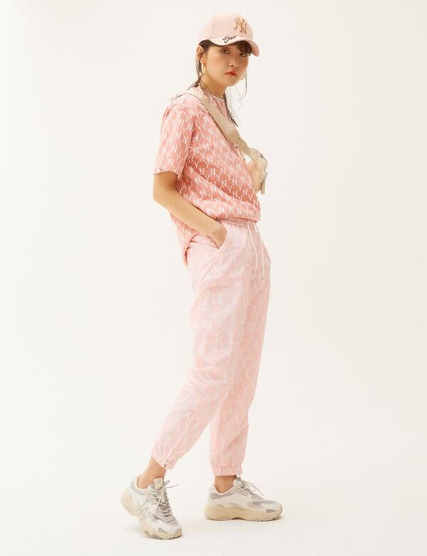 Áo MLB Monogram All Over Over Fit Short Sleeve Pink 31TSM1131-50P - Ảnh 4