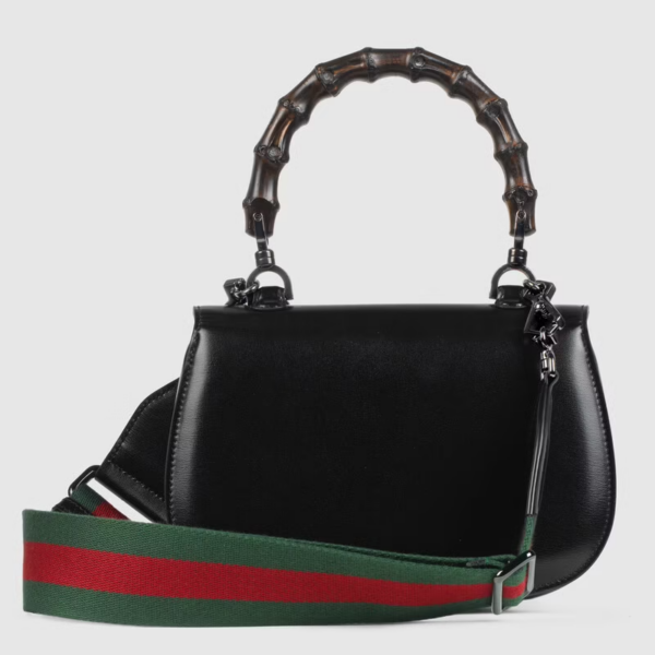 Túi Gucci Small Top Handle With Bamboo Black Leather ‎675797-10ODP-1060 - Ảnh 4