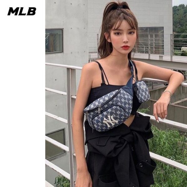Túi MLB Jacquard Monogram Hip Sack New York Yankees 32BGCA011-50N - Ảnh 6