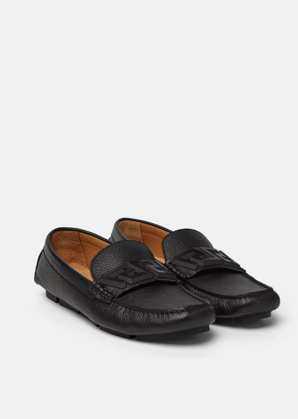 Giày Versace La Greca Loafers 'Black' 1003354-1A02337-1B000 - Ảnh 3