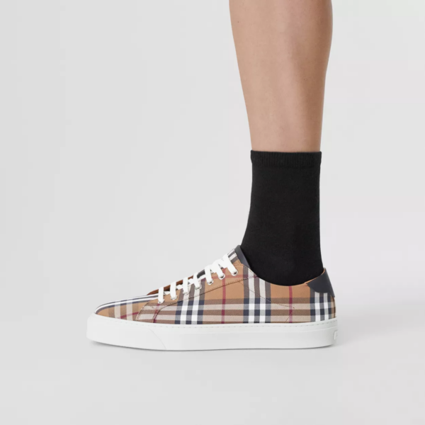 Giày Burberry Check Cotton Leather 'Birch Brown' 80481561 - Ảnh 3