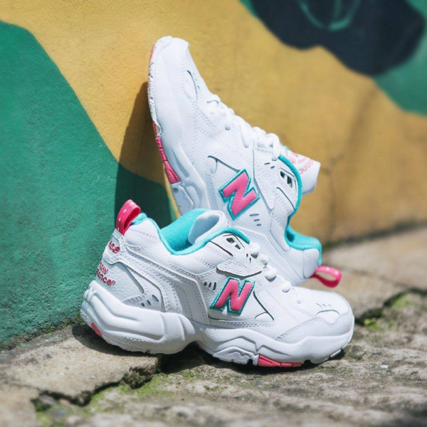 Giày New Balance 608 Wide 'White Pink Green' WX608WT1D - Ảnh 5