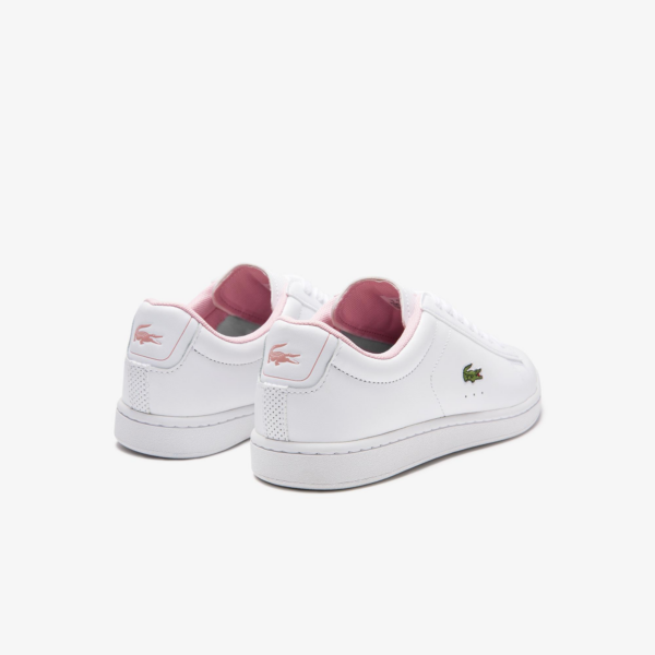 Giày Lacoste Women's Carnaby Evo Leather and Synthetic Sneakers White Pink 740SFA0037-1Y9 - Ảnh 3