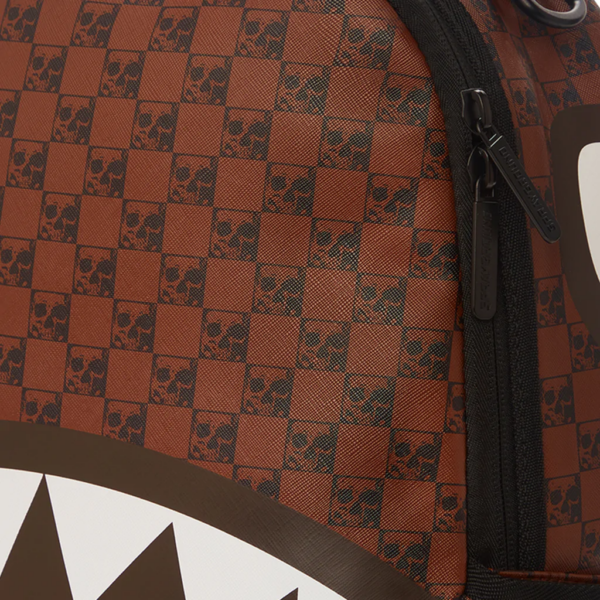 Balo Sprayground Skull Check In Paris Brown 910B3554NSZ - Ảnh 4