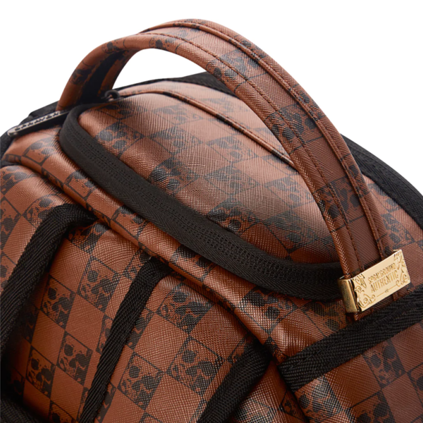 Balo Sprayground Skull Check In Paris Brown 910B3554NSZ - Ảnh 5