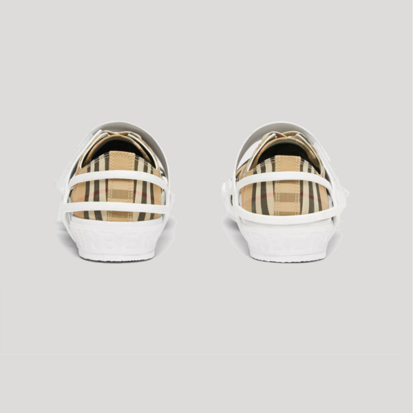 Giày Burberry Vintage Check Cotton Leather Webb Beige 80341431 - Ảnh 3