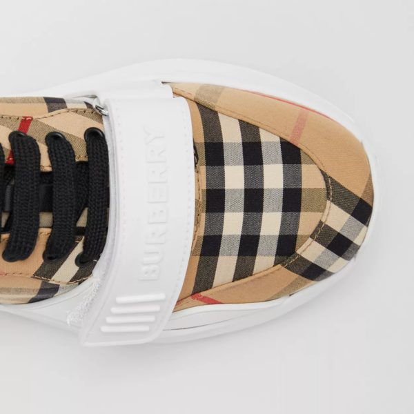 Giày Burberry Vintage Check Cotton Sneakers Beige p80202811 - Ảnh 4