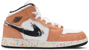 Giày Nike Air Jordan 1 Mid SE GS 'Brushstroke Paint Splatter' DA8006-100