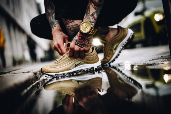 Giày Nike Air Max 97 OG QS 'Metallic Gold' 884421-700 - Ảnh 3