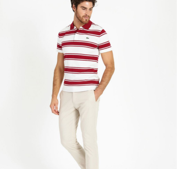 Áo Lacoste Men's Slim Fit Classic Stripe Polo PH4810-W7B - Ảnh 4