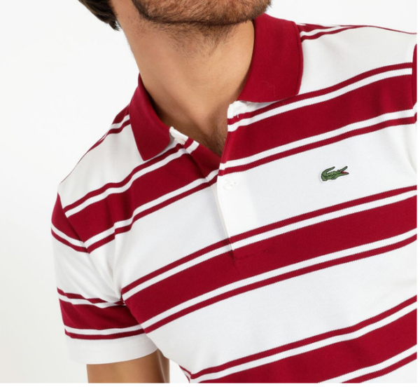 Áo Lacoste Men's Slim Fit Classic Stripe Polo PH4810-W7B - Ảnh 2