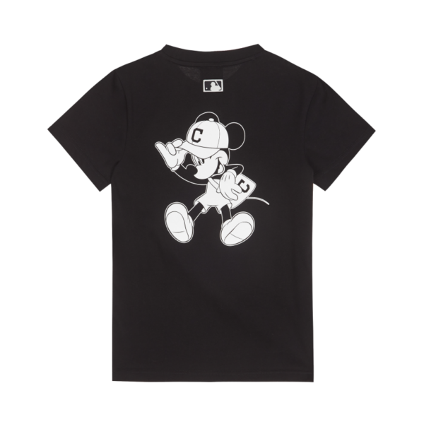 Áo MLB X Disney Short Sleeve T Shirt Cleveland Indians Black 31TSK1031-45L - Ảnh 2