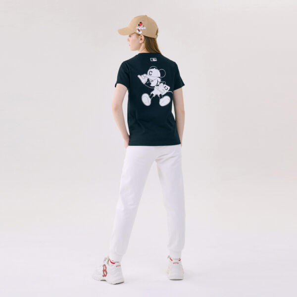 Áo MLB X Disney Short Sleeve T Shirt Cleveland Indians Black 31TSK1031-45L - Ảnh 5