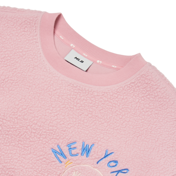 Áo MLB Like Smile Fleece Mega NY Yankees Pink 3AMTF5516-50PKS - Ảnh 2