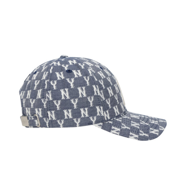 Mũ MLB Monogram Blue Jacard Curve Adjustable Cap NY 32CPFE011-50N - Ảnh 4