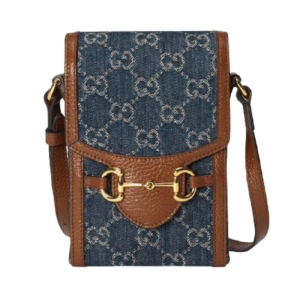 Túi Gucci Horsebit 1955 Mini Blue And Brown Leather 625615-2KQGG-8375
