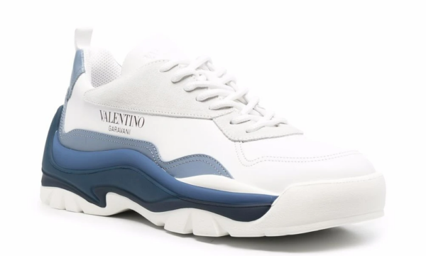 Giày Valentino Gumboy Calfskin Sneakers Blue WY2S0B17MQBN74 - Ảnh 4