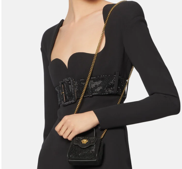 Túi Versace La Medusa Studded Micro Black 1002529-1A01840-1B00V - Ảnh 2
