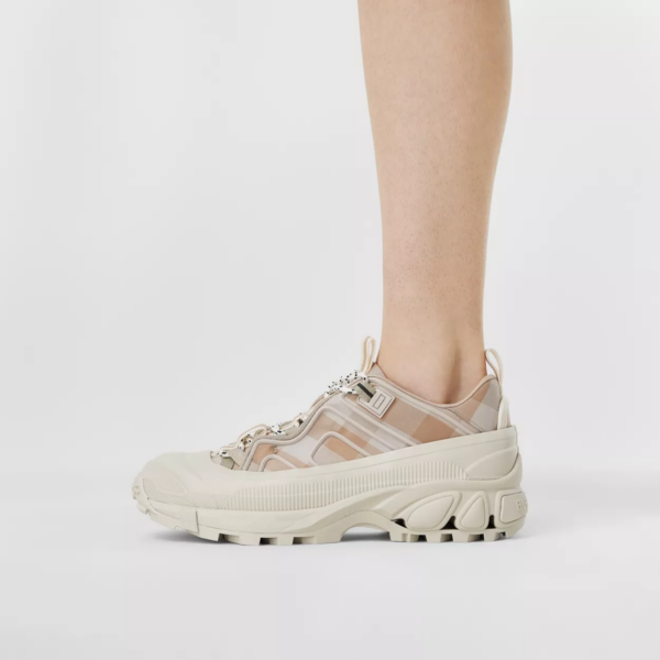 Giày Burberry Check Cotton Arthur Sneakers 'Soft Fawn' 80541151 - Ảnh 3