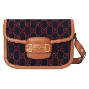 Túi Gucci Horsebit 1955 Small Blue And Red GG Wool Fabric 602204-HS3LG-8703