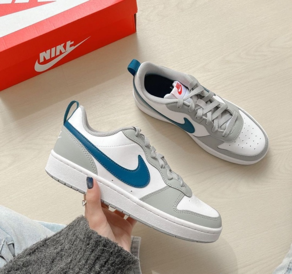 Giày Nike Court Borough Low 2 GS 'Light Smoke Grey' BQ5448-117 - Ảnh 3