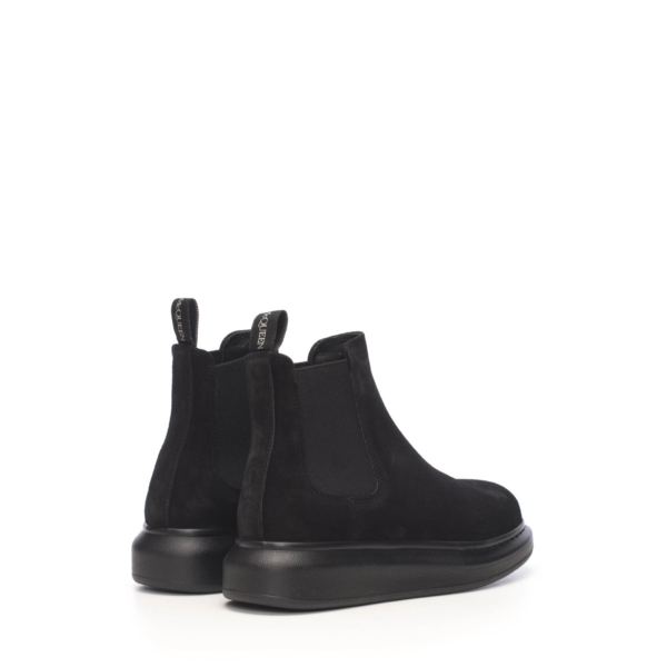 Giày Alexander McQueen Hybrid Chelsea Boot In Black Suede 586398-WHXK6-1000 - Ảnh 5