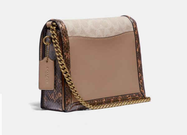Túi Coach Hutton Shoulder Bag in Blocked Signature Canvas 89068 B4PVR - Ảnh 4
