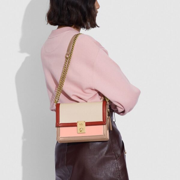 Túi Coach Hutton Shoulder Bag In Colorblock 89070 B4SBF - Ảnh 3