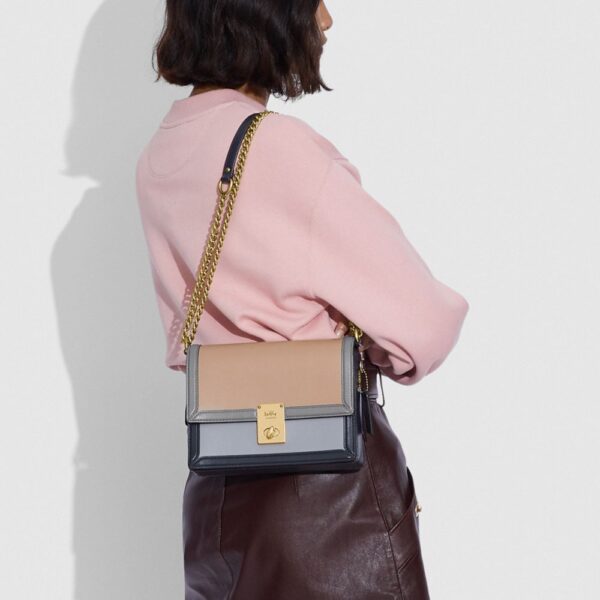 Túi Coach Hutton Shoulder Bag In Color Block 89070 B4SBG - Ảnh 4