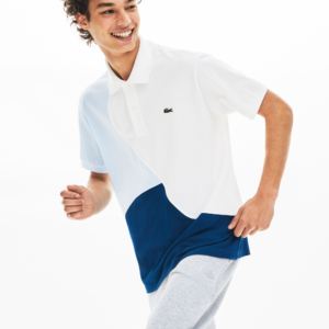 Ao Lacoste Pique Polo Shirt 'Light Blue Navy' PH8526-ZDJ