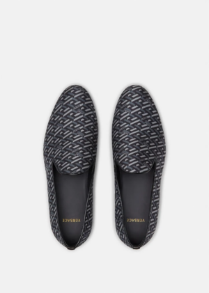 Alternative view of Giày Versace La Greca Jacquard Slippers Black Gray DSU6488-1A01742-5B050
