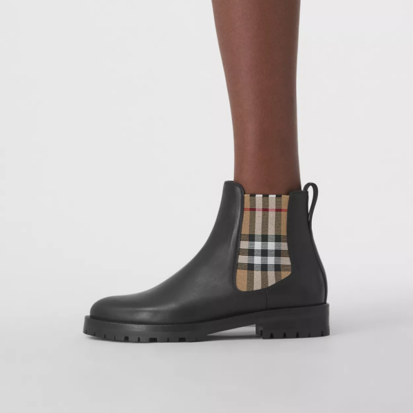 Giày Burberry Vintage Leather Chelsea Boots 'Black' 80423631 - Ảnh 4