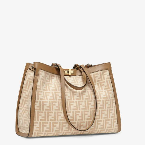 Túi Fendi PEEKABOO X-TOTE FF Wool Bag 'Beige' 8BH374-AHJ8-F1F24 - Ảnh 6