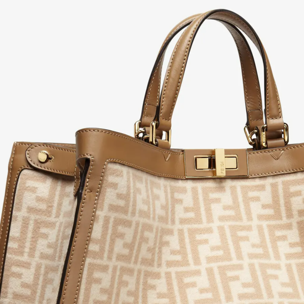 Túi Fendi PEEKABOO X-TOTE FF Wool Bag 'Beige' 8BH374-AHJ8-F1F24 - Ảnh 4