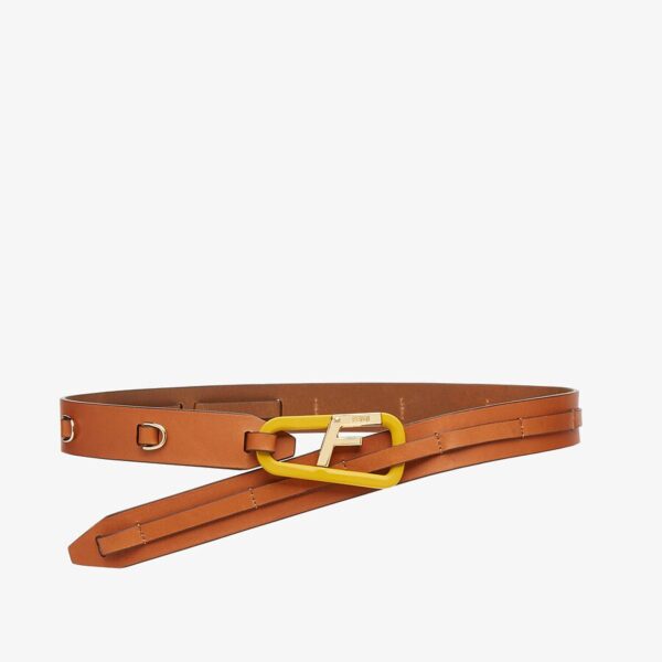 Thắt Lưng Fendi Brown Leather Belt 8C0646AGL5F1EYQ - Ảnh 2