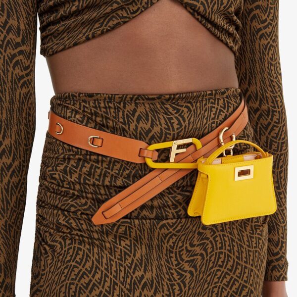 Thắt Lưng Fendi Brown Leather Belt 8C0646AGL5F1EYQ - Ảnh 4