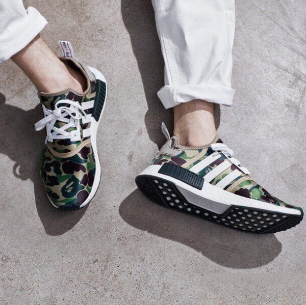 Giày Adidas NMD R1 Bape Olive Camo BA7326 - Ảnh 2