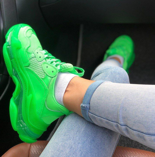 Giày Balenciaga Triple S Sneaker 'Clear Sole Neon Green' 541624-W2CF1-3801 - Ảnh 4