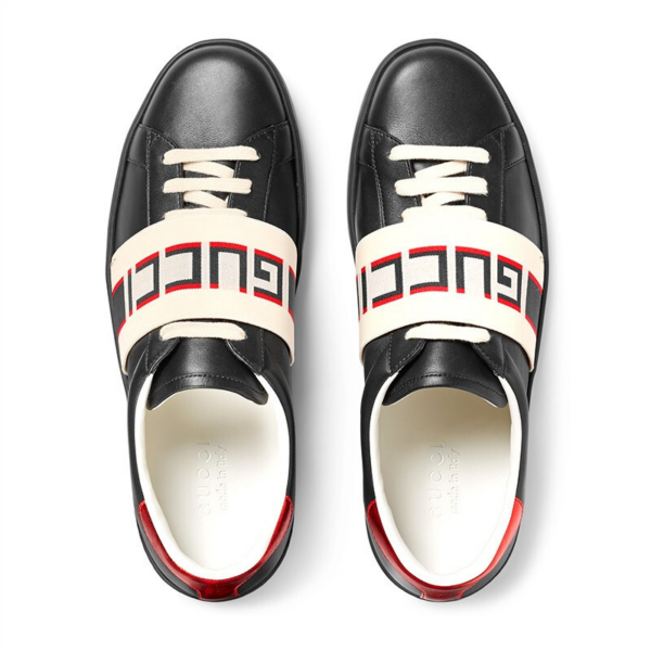 Giày Gucci Ace Stripe Leather 'Black' 523469-0FIV0-1076 - Ảnh 3