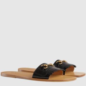 Alternative view of Dép Gucci Black Leather Varadero Horsebit Slides Sandals 510100-D3V00-1000