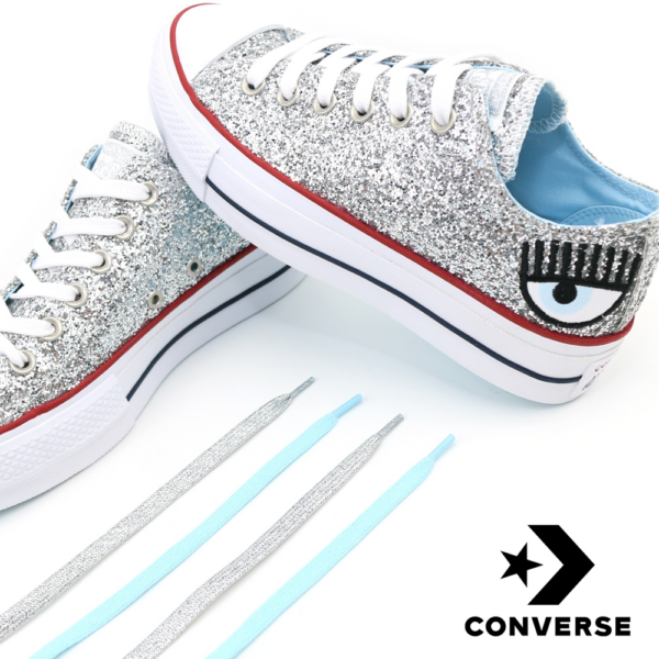 Giày Converse Chiara Ferragni 'Silver Red' 563833C - Ảnh 3